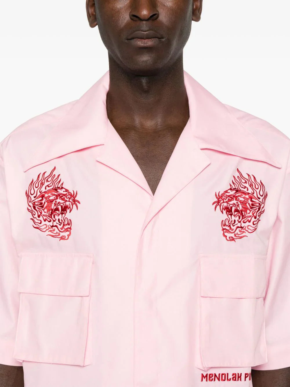 hustler embroidered shirt