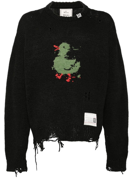 Intarsia-duck jumper