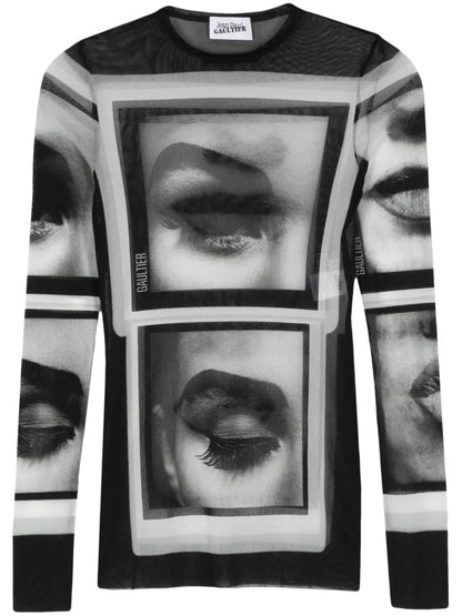 Eyes And Lips mesh T-shirt