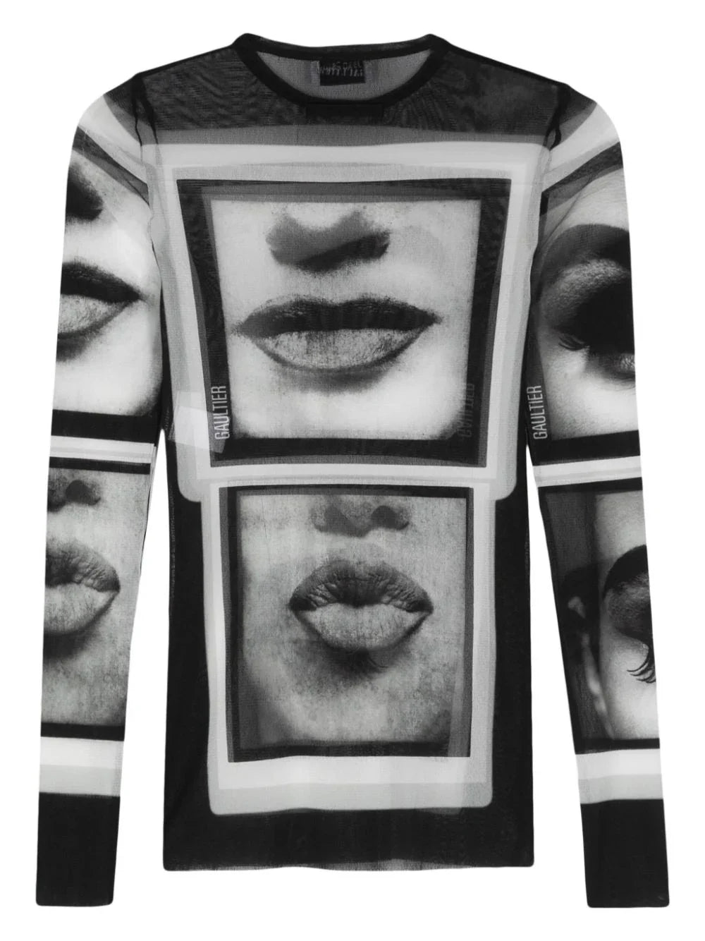 eyes and lips mesh t-shirt