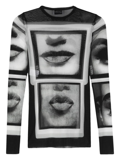 Eyes And Lips mesh T-shirt