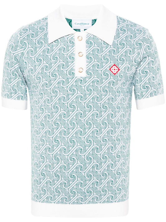 Jacquard monogram polo shirt