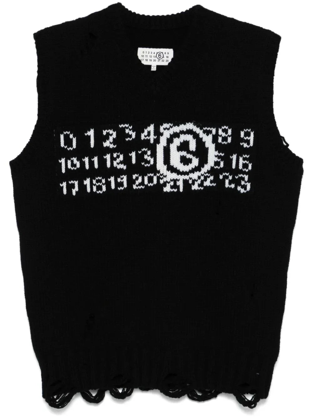 numbers-intarsia vest