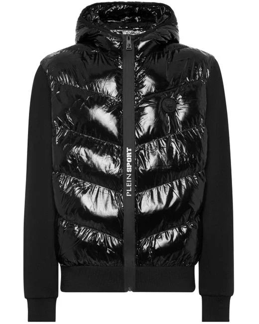 logo-appliqué padded jacket